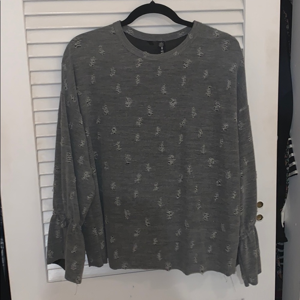 Long sleeve distressed Lord and Taylor shirt